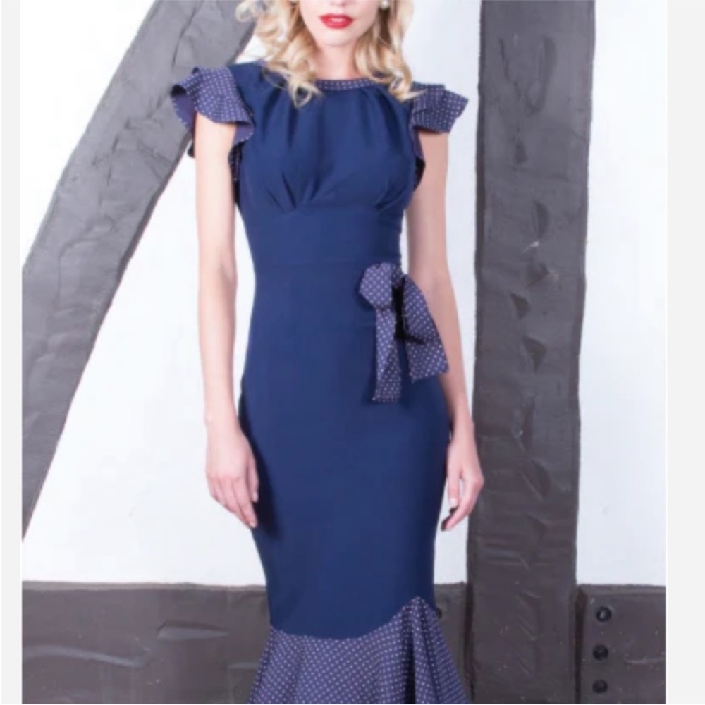 🆕 Stop Staring Krista polka dot retro vintage pinup midi dress